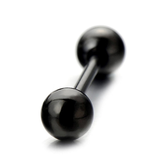 Black Surgical Steel Tongue Rings Barbells 16/19 Gauge Body Piercing Jewelry - COOLSTEELANDBEYOND Jewelry