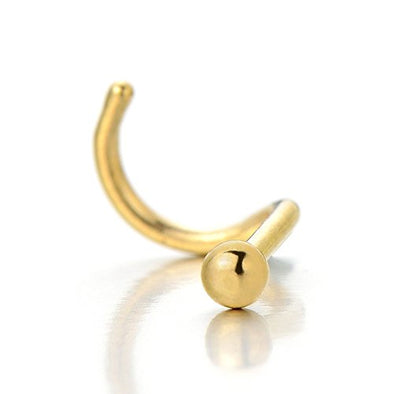 COOLSTEELANDBEYOND Gold Stainless Steel Screw Nose Rings Studs Body Jewelry Piercing - coolsteelandbeyond