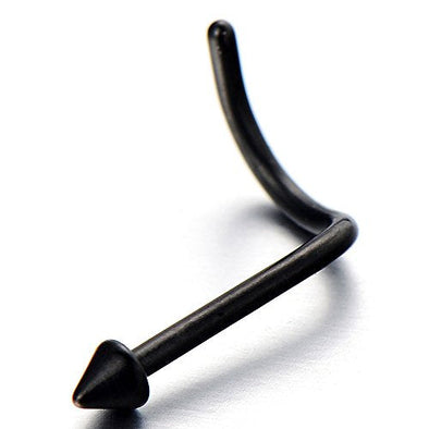 COOLSTEELANDBEYOND Spike Stainless Steel Screw Nose Rings Studs Body Jewelry Piercing - coolsteelandbeyond