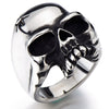 Stainless Steel Mens Gothic Biker Jewelry Skull Ring Oxidized Black 29mm - coolsteelandbeyond